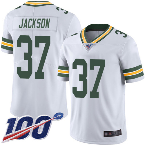 Green Bay Packers Limited White Men 37 Jackson Josh Road Jersey Nike NFL 100th Season Vapor Untouchable